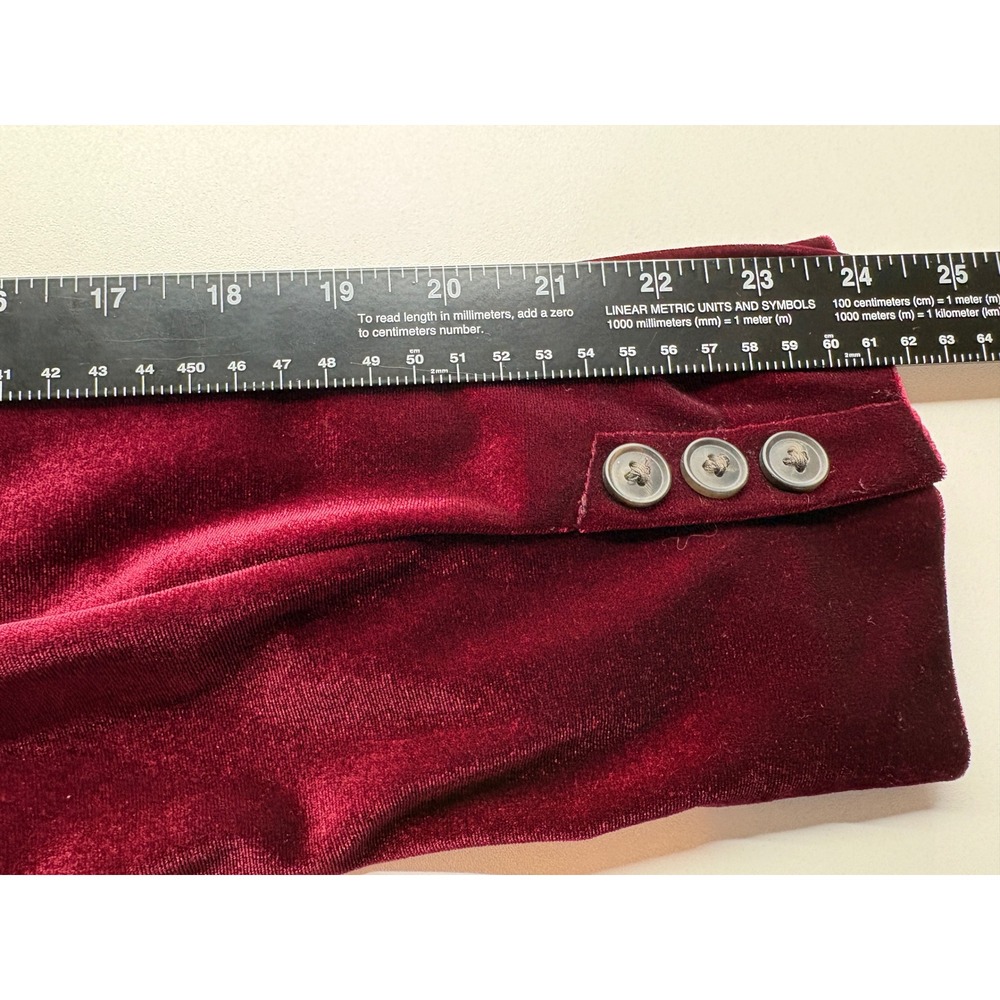 Old Navy Womens XL Burgundy Velvet Blazer Shawl Collar Single Button Jacket Wine - Picture 8 of 8